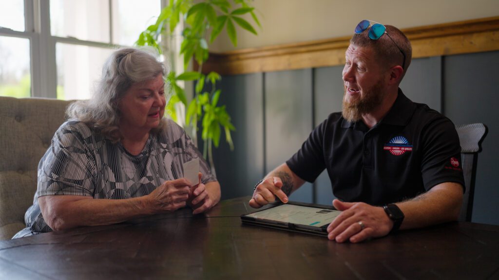 smiling woker customer